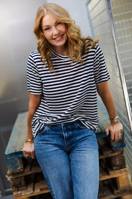 my essential wardrobe Lisa mw striped tee striper blå t-skjorte
