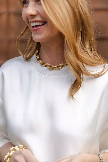 Anine Bing Double Link Chain Necklace Gold smykke 3