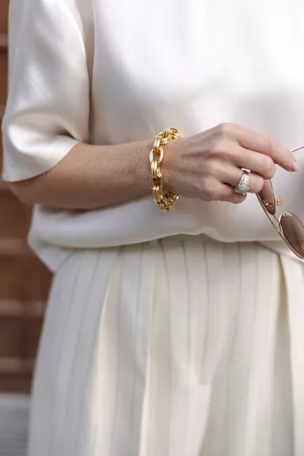 ANINE BING double chain bracelet Gold armbånd 2