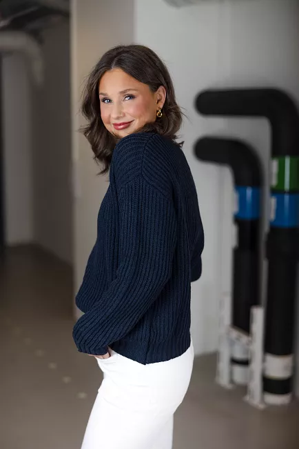 My essential wardrobe Tia MW Knit Pullover Dark Sapphire Blue genser 2