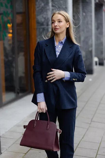Sand Raisa Blazer Navy Pinstripe jakke 6