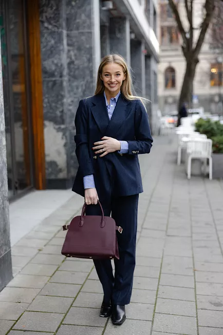 Sand Raisa Blazer Navy Pinstripe jakke 5