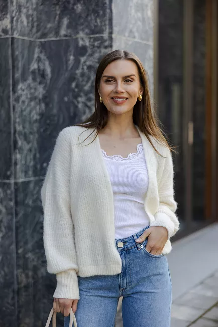 American Vintage East Cardigan Mother Of Pearl Melange cardigan