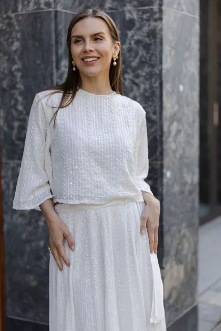Confettibird Extraordinary Sequin Jacket Top Offwhite 2