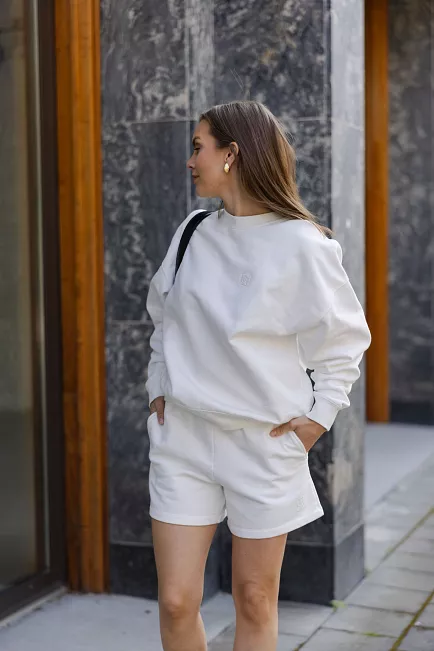 Anine Bing Kam Short Framed Monogram Off White shorts 2