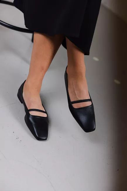 Atp atelerier Loria Nappa Ballet Flats Black ballerinasko mary jane