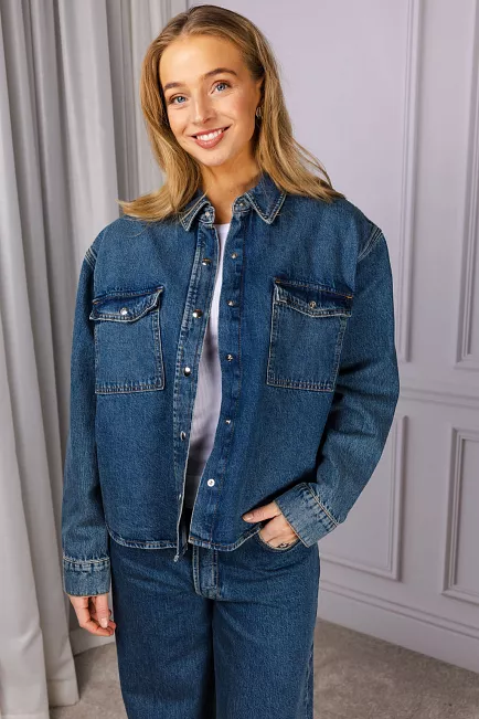 Anine bing Paxton Shirt Sea Blue denimskjorte