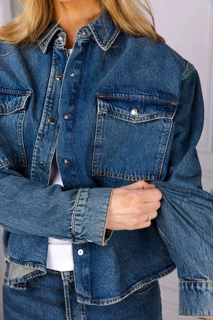 Anine bing Paxton Shirt Sea Blue denimskjorte 2