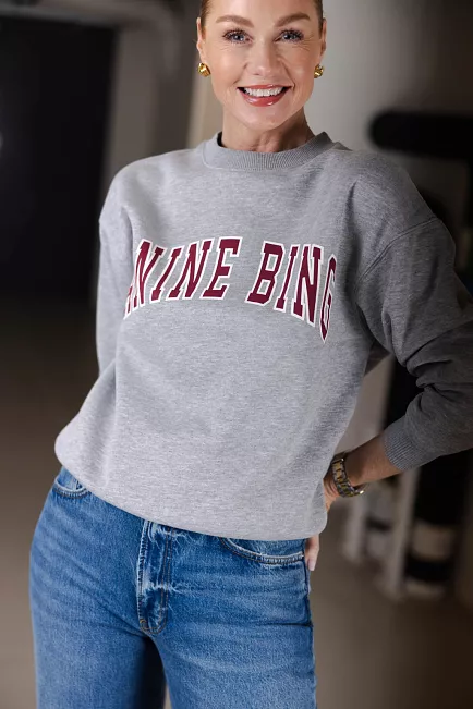 Anine Bing Spencer Sweatshirt Anine Bing Medium Heather Grey collegegenser 2