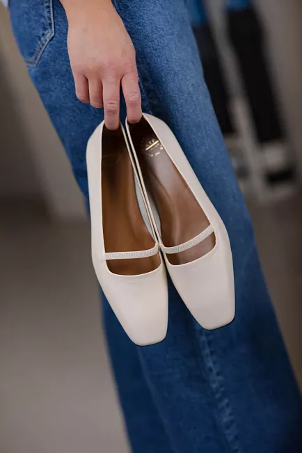 ATP Atelelier Loria Nappa Ballet Flats Linen mary jane ballerina