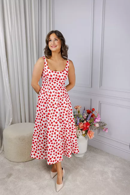 Andiata Leya Dress Red Florals kjole 