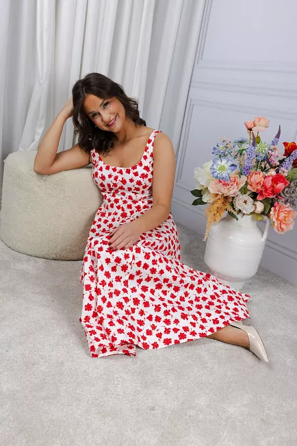 Andiata Leya Dress Red Florals kjole 6