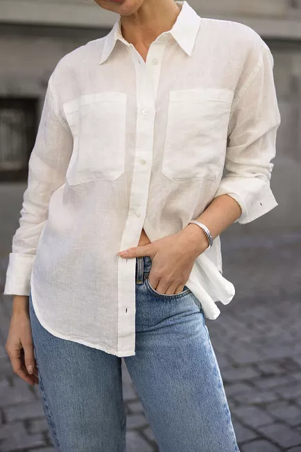 Anine Bing Dante Shirt Ivory Linskjorte 2