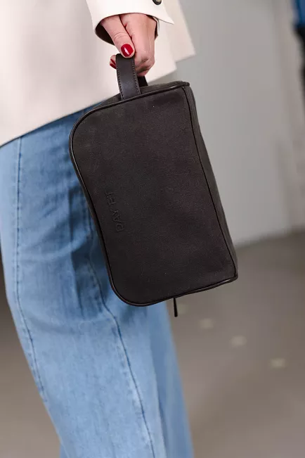 DAY ET Waxed Cotton Washbag Tarmac toalettmappe
