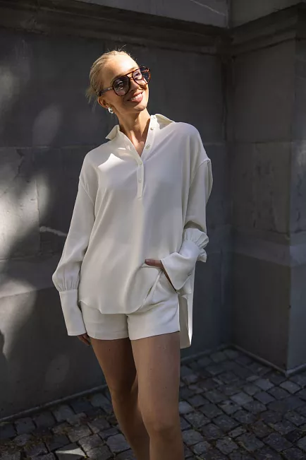 Anine Bing Lake Pullover Shirt Ivory skjorte 2