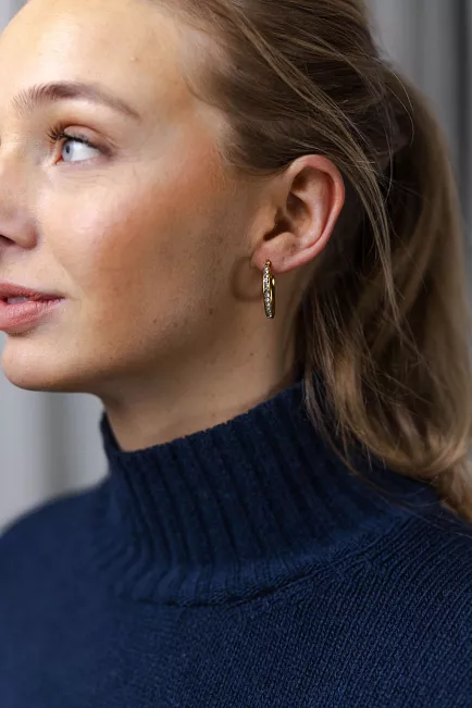 HiiL Studio Jewelry Sparkling Hoops Gold 25mm øredobber