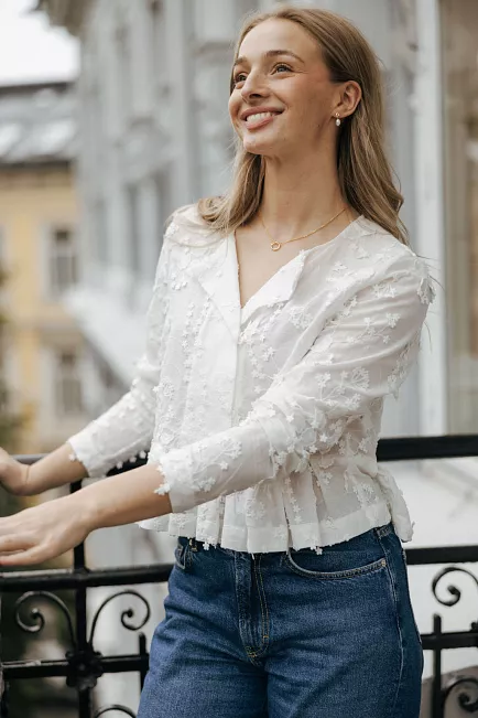 Munthe Fridoline Blouse Ivory blondebluse 2