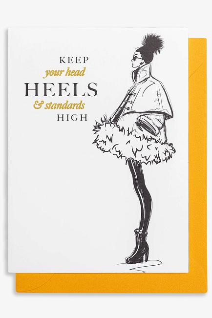 Cardsome Keep Your Head, Heels & Standards High A6 White/Neon kort