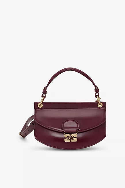 GANNI Apo-G Bag Mini Top Handle Box Tawny Port veske