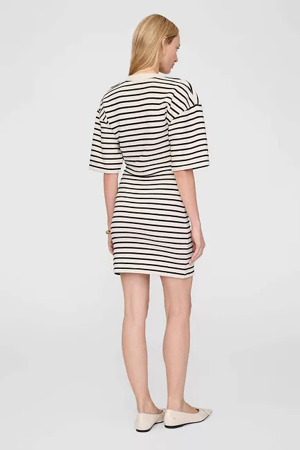 Anine Bing Mona Dress Black Stripe French Terry kjole 2
