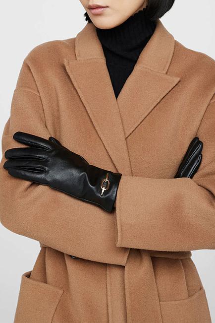 Anine Bing Signature Link Gloves Black skinnhansker
