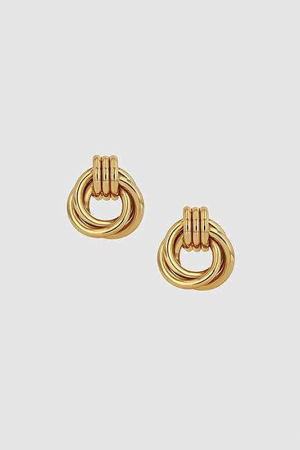 Anine Bing Triple Knot Earrings Gold øredobber 2