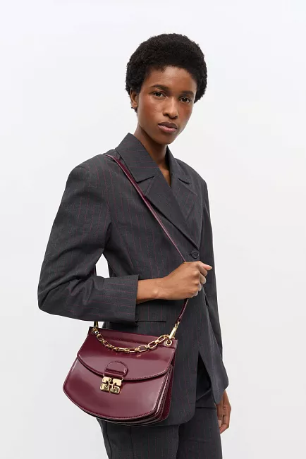 GANNI Apo-G Bag Small Box Chain Tawny Port veske