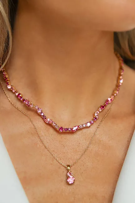 Caroline Svedbom Leah Necklace Gold Rose Combo smykke