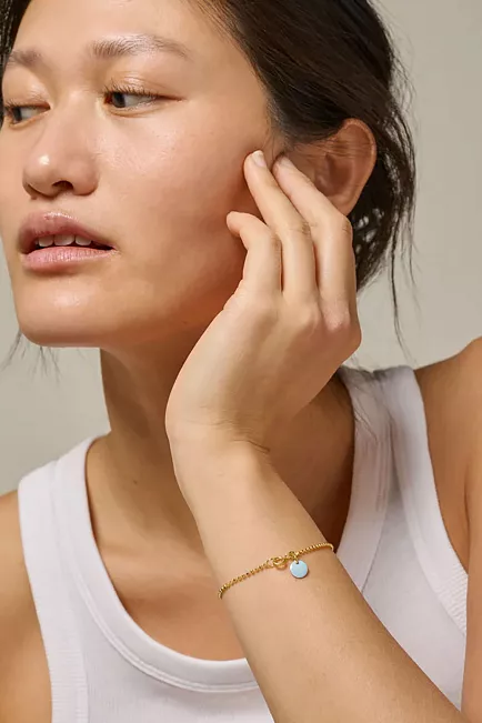 Enamel Copenhagen Ball Chain Bracelet Icy Blue armbånd