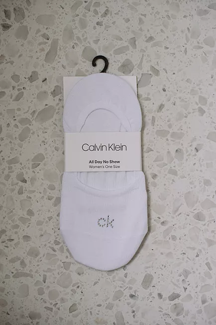 Calvin Klein Aubrie Crystal Logo White sokker