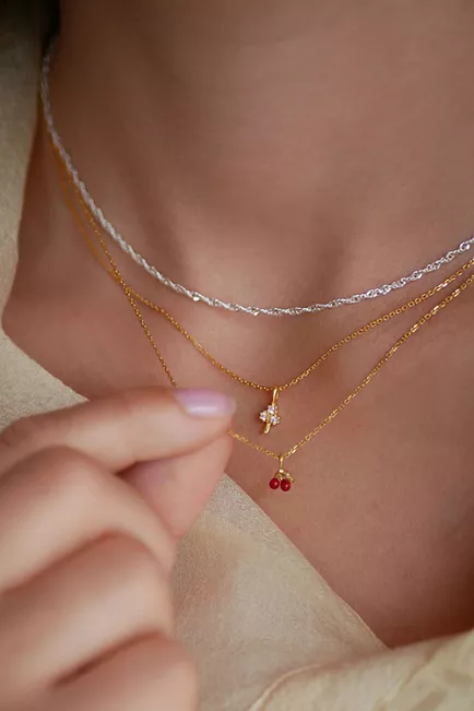 Enamel Copenhagen Cherry Necklace Red smykke