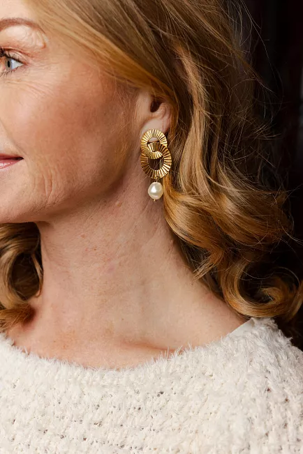 Caroline svedbom mila pearl earring gold øredobber 2