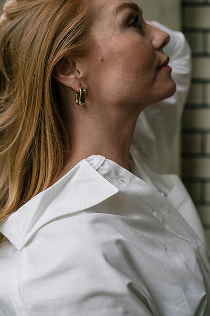 Anine Bing Chunky Link Drop Earrings Gold øredobber