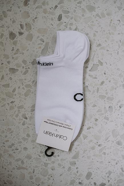 Calvin Klein Coolmax Gripper Ped White 2-pk sokker