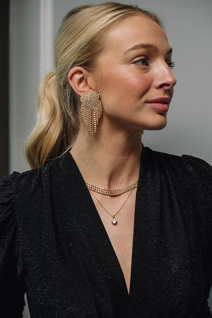 Cordelia Earrings Gold Crystal 2