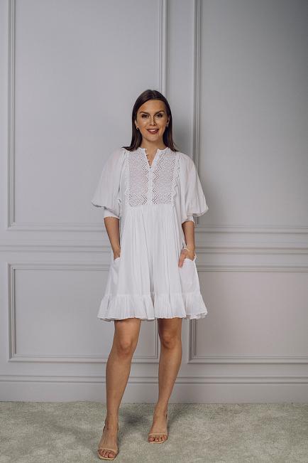 ByTimo Cotton Slub Shift Dress Perfect White 1