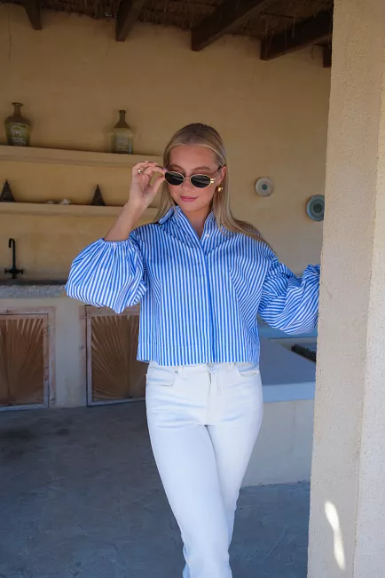 HiiL Studio Pure Shirt Blue Striped skjorte