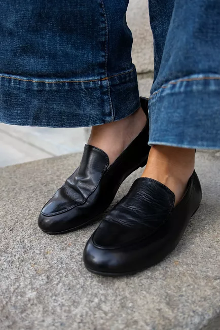 Jim Rickey Royale Leather Flats Black loafers
