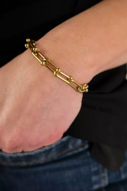 hiil studio jewelry link bracelet armbånd gull 1