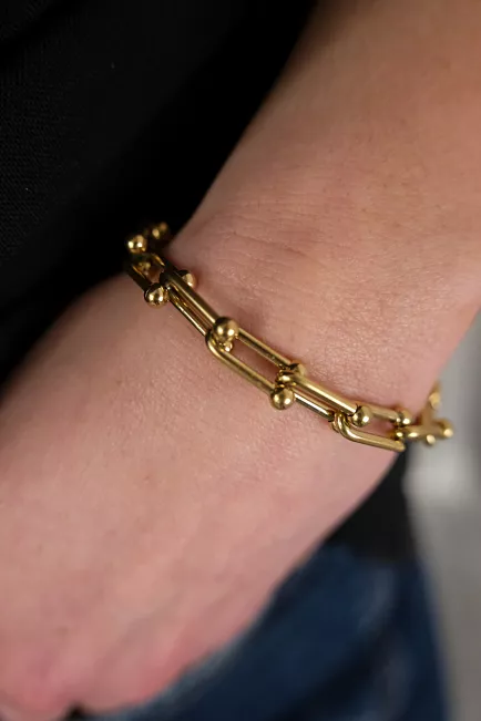 hiil studio jewelry link bracelet armbånd gull 2