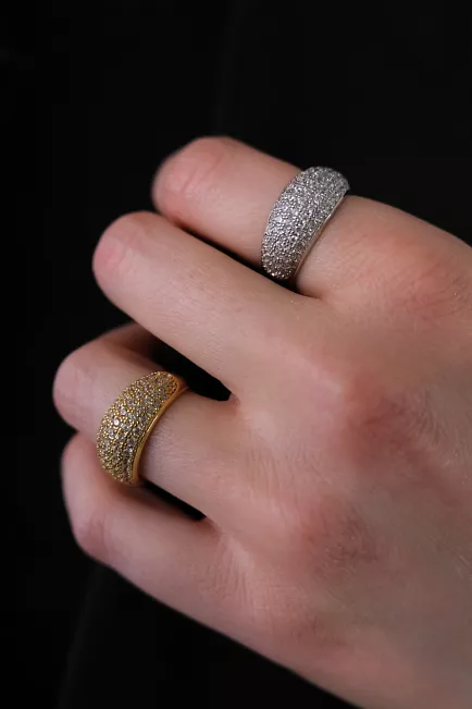 hiil studio jewelry bold crystal ring sølv 2