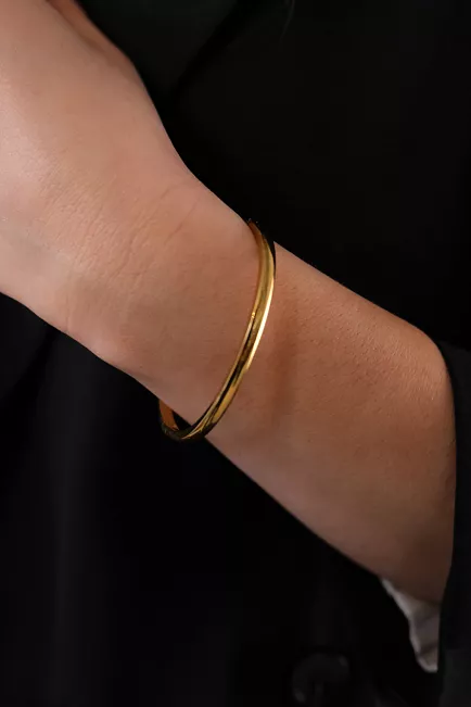 hiil studio jewelry classic bangle armbånd gull 2