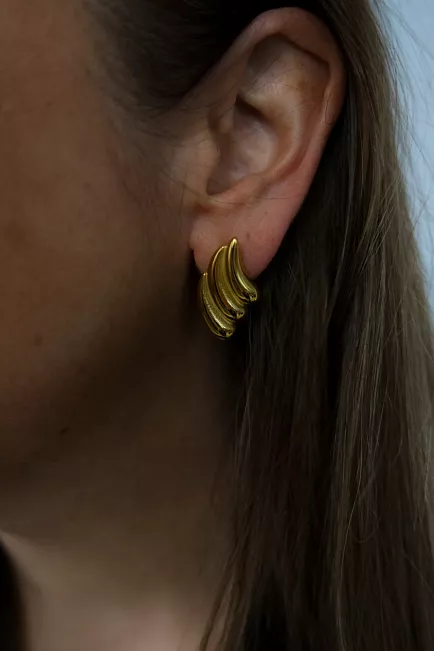hiil studio jewelry wavy earrings gull øredobber 1