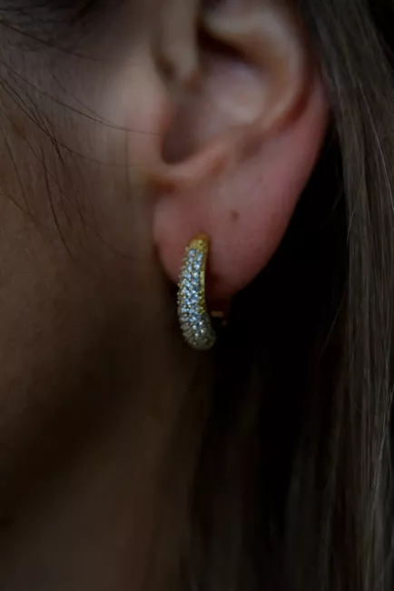hiil studio jewelry crystal hoops øredobber gull 2