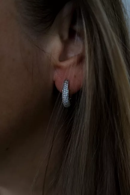 hiil studio jewelry crystal hoops øredobber sølv 1