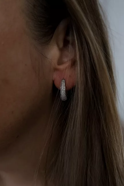 hiil studio jewelry crystal hoops øredobber sølv 2