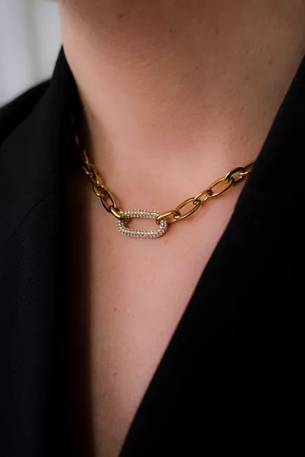 hiil studio jewelry link necklace smykke gull 1