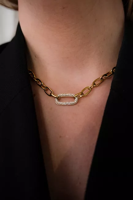 hiil studio jewelry link necklace smykke gull 2