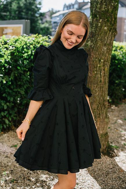 Pia Tjelta Hemingway Cotton Poplin Dress Black kjole 2