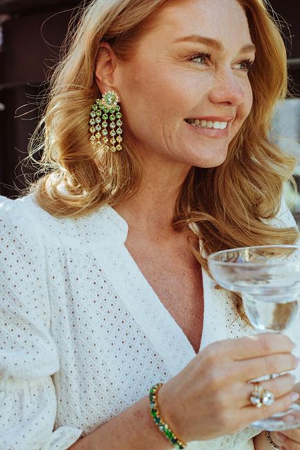 Caroline Svedbom Rafaela Earrings Gold Lime Combo øredobber